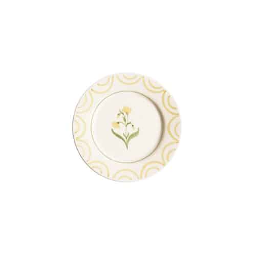 Pick a Poppy Cottage Flower Tallrik 28 cm Gul – Handmålad i lergods