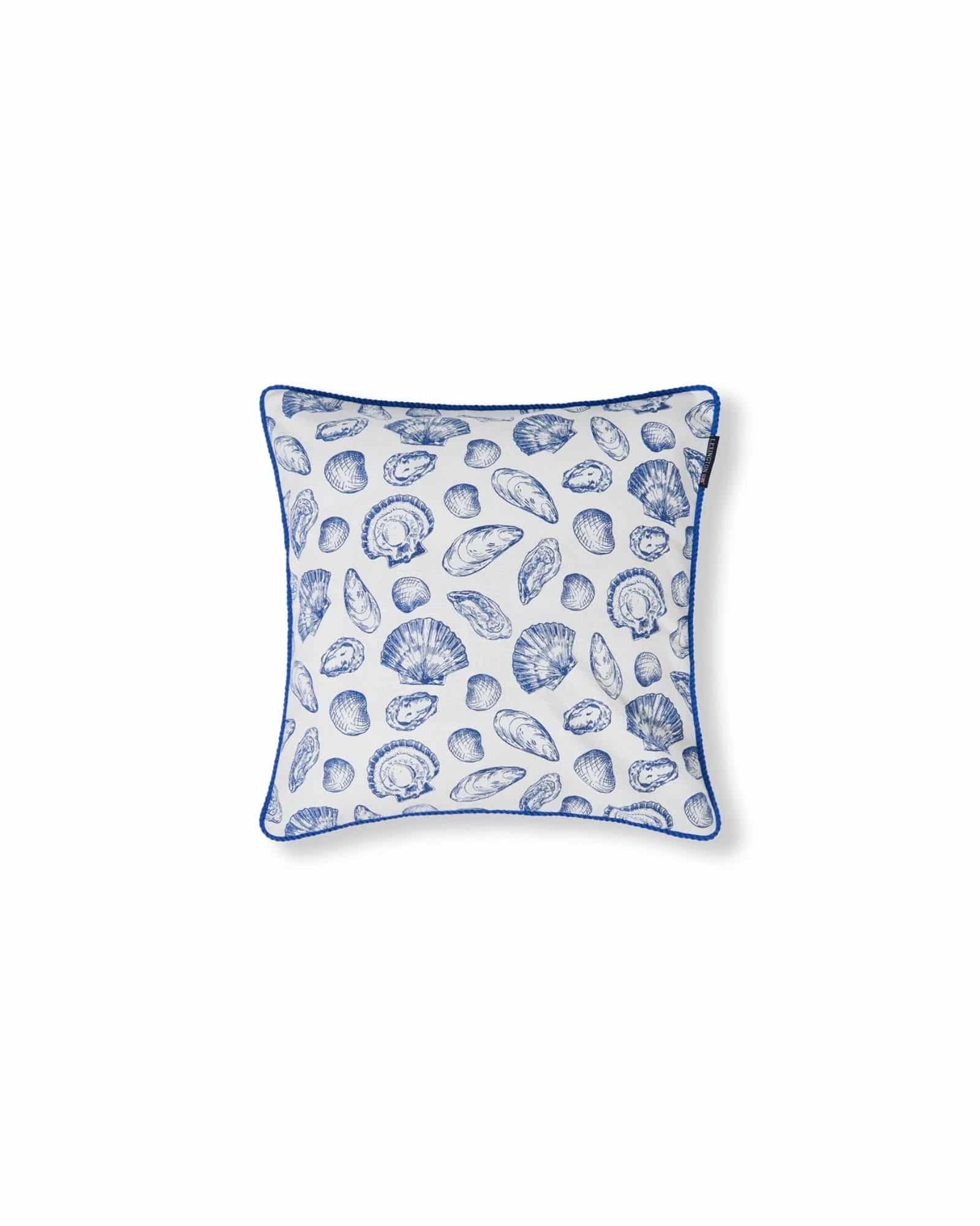 Lexington kuddfodral snäcka vit/blå 50x50