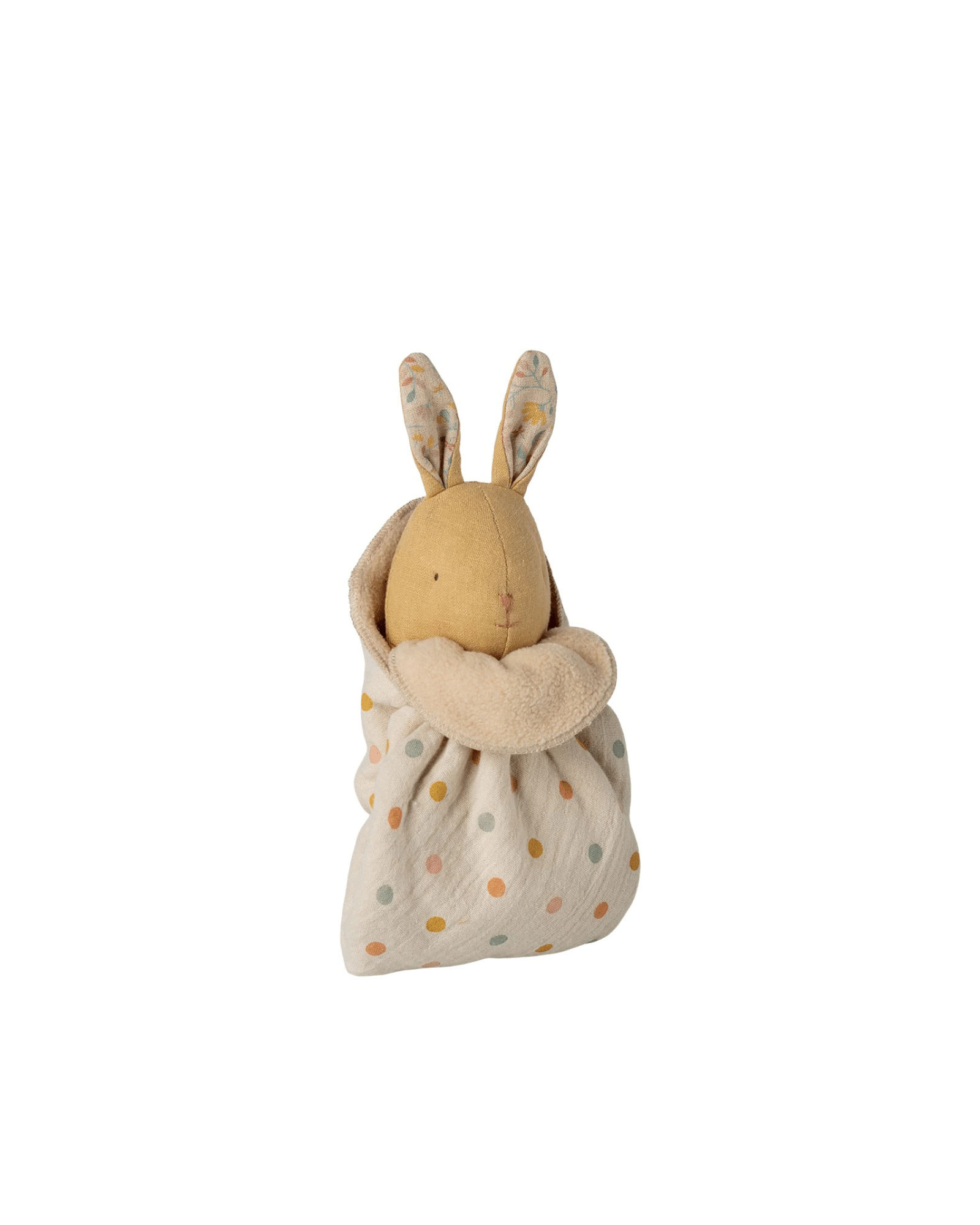 Maileg Lullaby friends kanin mini – Cream Yellow | Mjuk kanin med snuttefilt