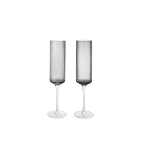 Ripple Champagneglas Smoked Grey 2-pack