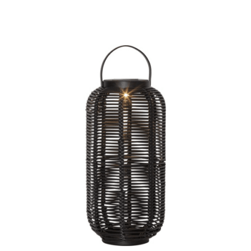 Solcellslykta Runda Svart 30 cm LED